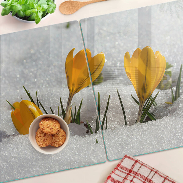 Tabla de cortar Azafranes en la nieve