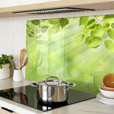 Tabla de cocina Hojas verdes contra la luz