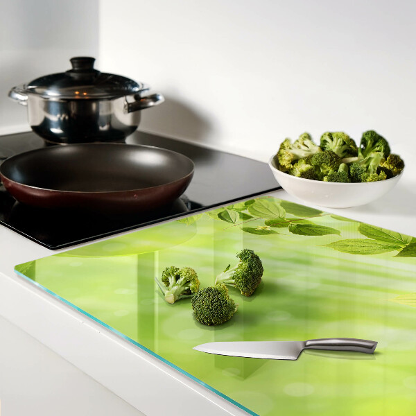 Tabla de cocina Hojas verdes contra la luz