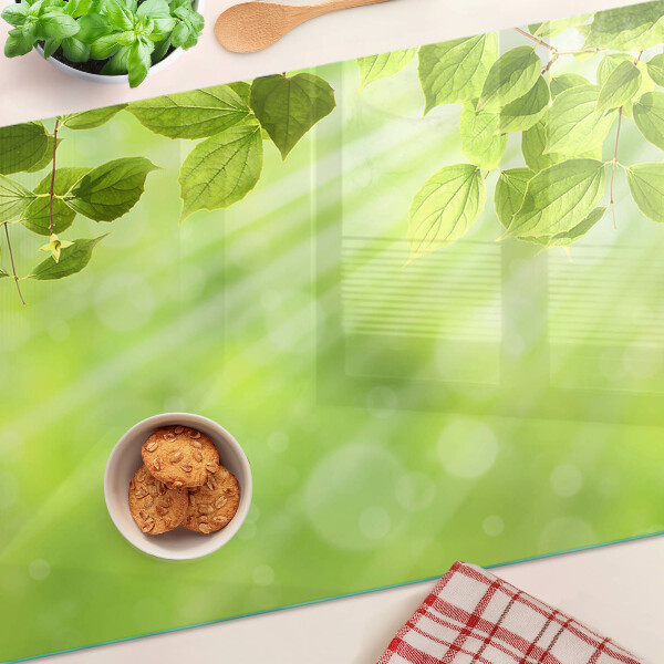 Tabla de cocina Hojas verdes contra la luz