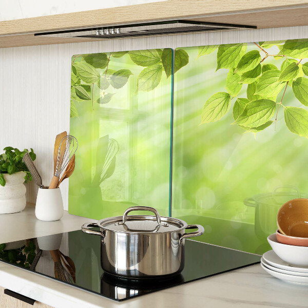 Tabla de cocina Hojas verdes contra la luz