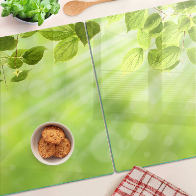 Tabla de cocina Hojas verdes contra la luz