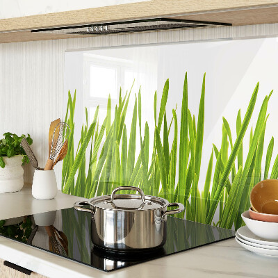 Tabla de cortar de cristal Hierba verde