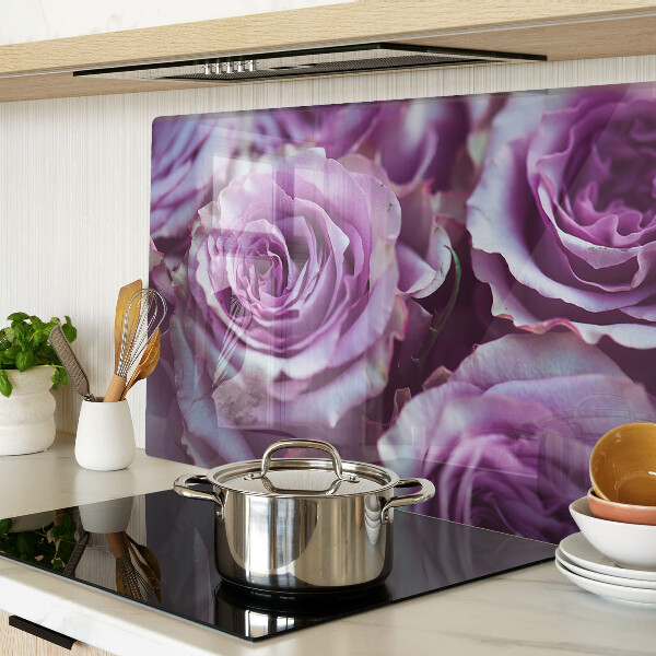Tabla de cortar de cristal Rosas en tonos morados