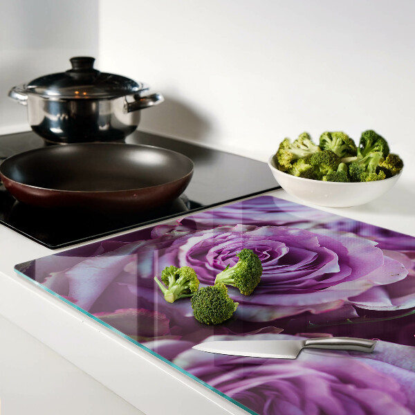 Tabla de cortar de cristal Rosas en tonos morados