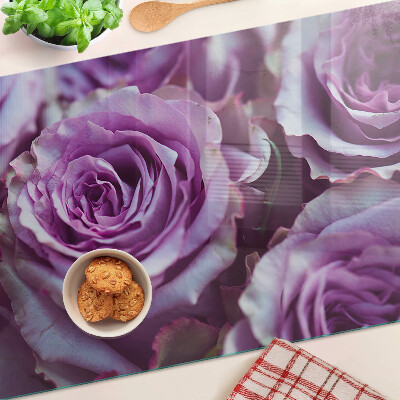Tabla de cortar de cristal Rosas en tonos morados