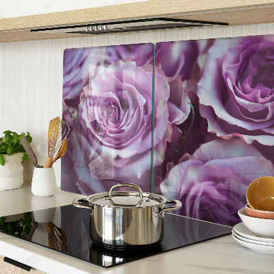 Tabla de cortar de cristal Rosas en tonos morados
