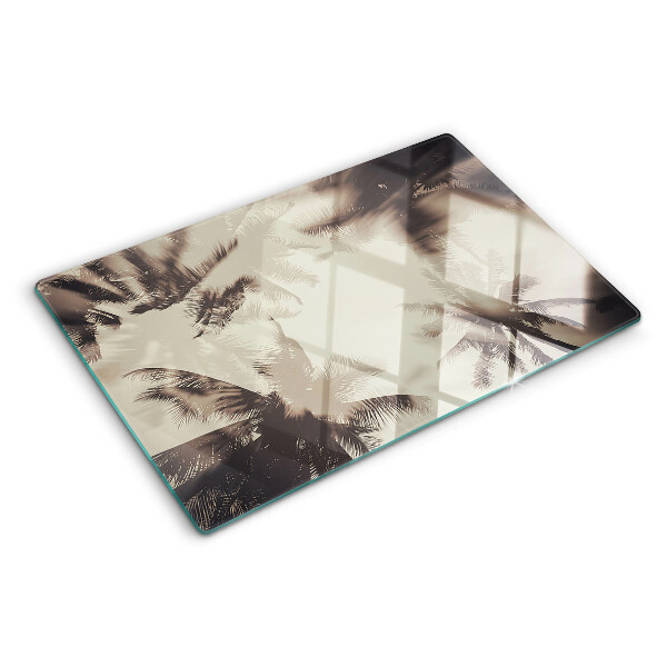 Szklana deska kuchenna Palmy na tle monochromatycznym
