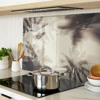 Tabla de cortar de cristal Palmeras sobre un fondo monocromático