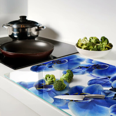 Deska kuchenna szklana Niebieskie orchidee