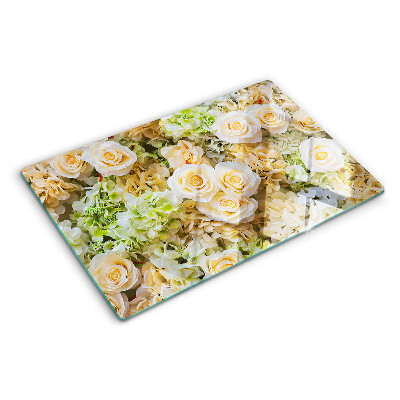Deska kuchenna szklana Kwiaty w pastelowych odcieniach