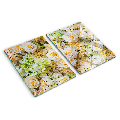 Deska kuchenna szklana Kwiaty w pastelowych odcieniach