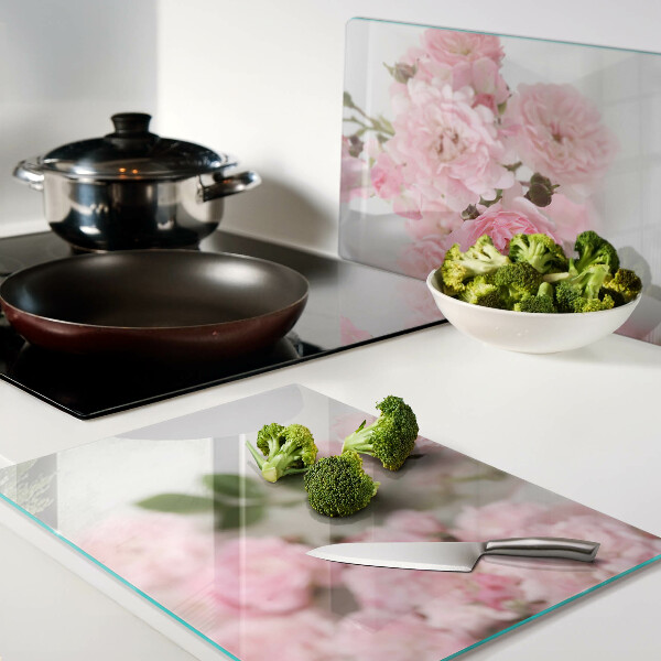 Tabla de cortar Flores rosas en un jarrón