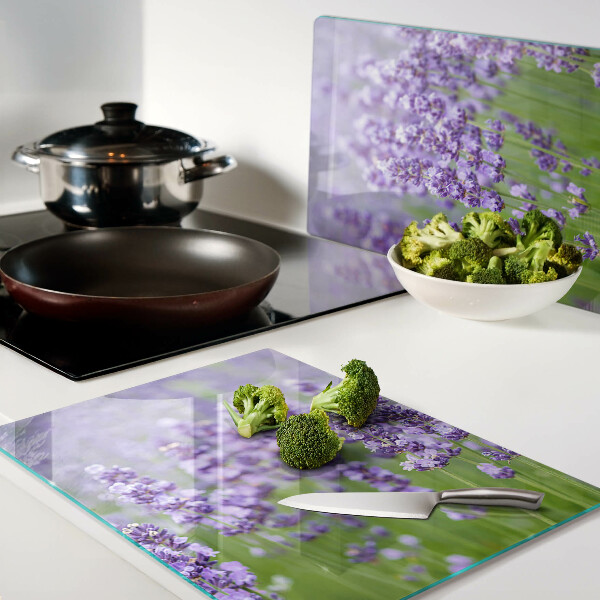 Tabla de cortar campo de lavanda