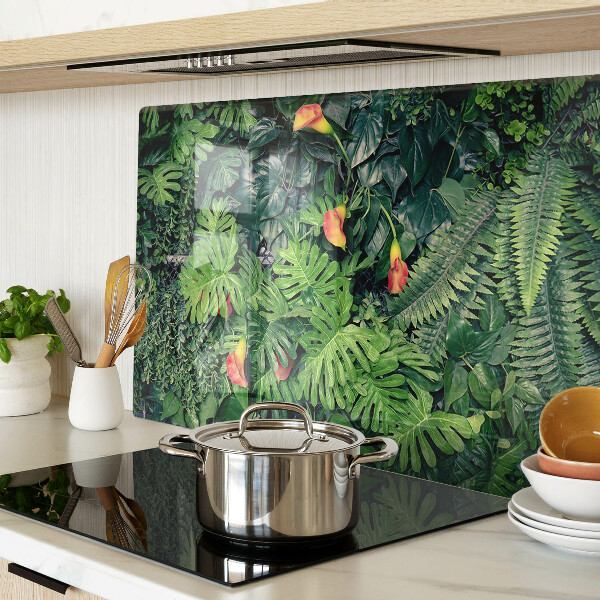 Tabla de cortar de cristal Selva tropical con flores