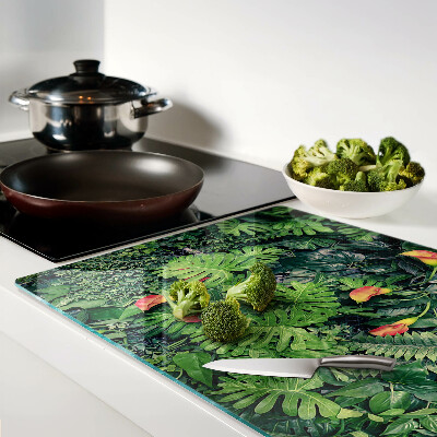 Tabla de cortar de cristal Selva tropical con flores