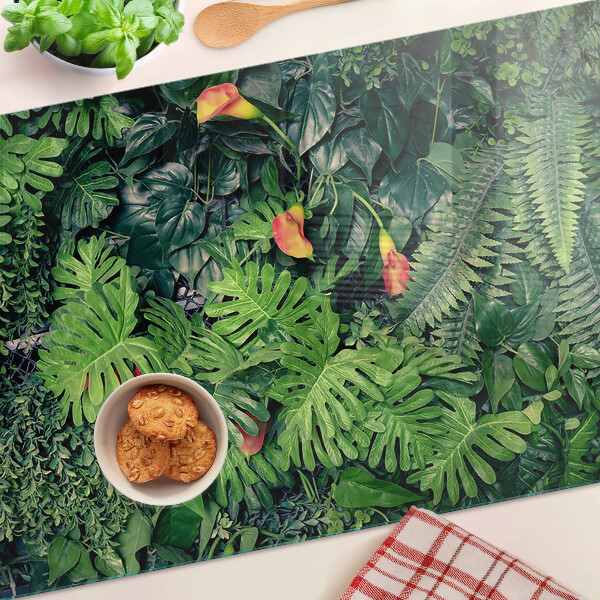 Tabla de cortar de cristal Selva tropical con flores