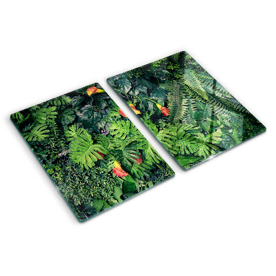 Tabla de cortar de cristal Selva tropical con flores