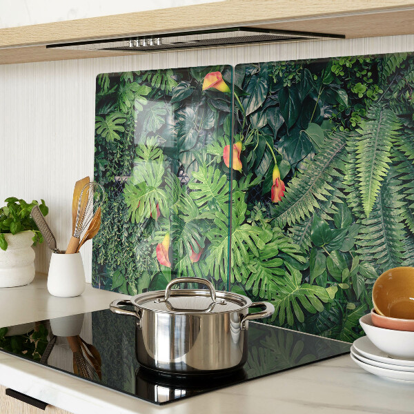 Tabla de cortar de cristal Selva tropical con flores