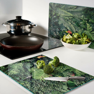 Tabla de cortar de cristal Selva tropical con flores