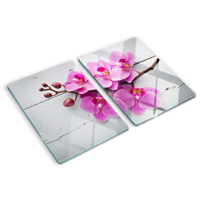 Szklana deska do krojenia Orchidee na białym tle