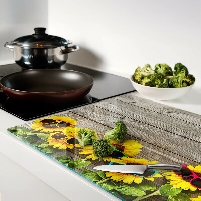 Tabla de cortar Girasoles con gafas de sol