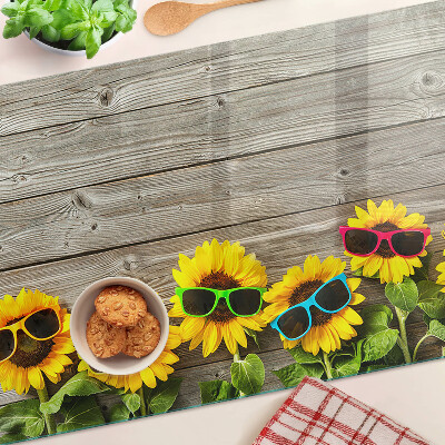 Tabla de cortar Girasoles con gafas de sol