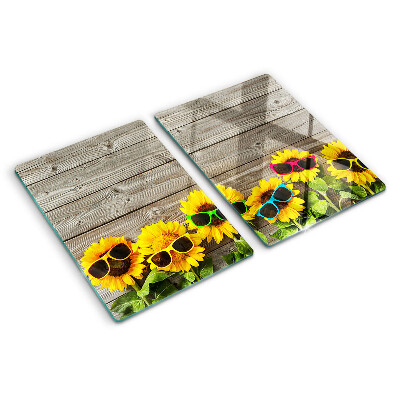Tabla de cortar Girasoles con gafas de sol