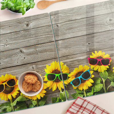 Tabla de cortar Girasoles con gafas de sol