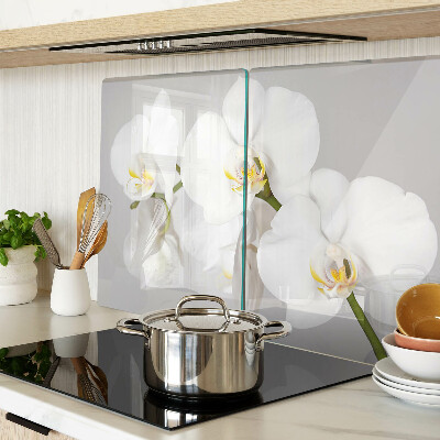 Deska kuchenna szklana Orchidee na tle lustrzanym