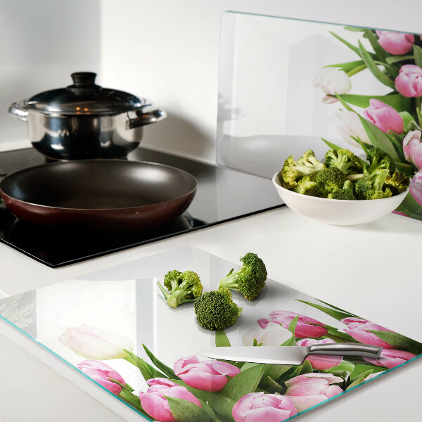 Tabla de cocina Tulipanes en colores pastel