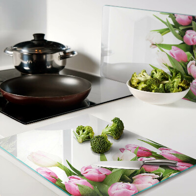 Tabla de cocina Tulipanes en colores pastel