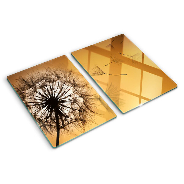 Deska kuchenna szklana Dmuchawce na tle zachodu słońca