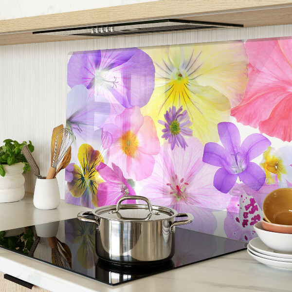 Tabla de cortar de cristal Flores en colores pastel