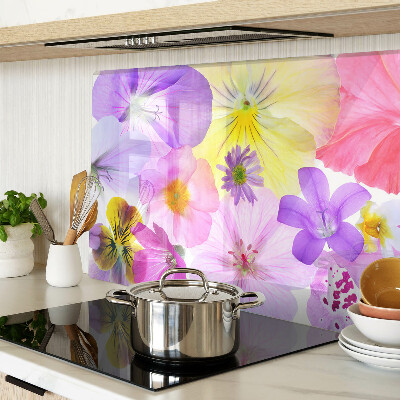 Tabla de cortar de cristal Flores en colores pastel