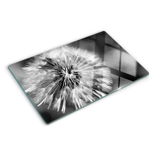 Tabla para cortar Dientes de león en blanco y negro
