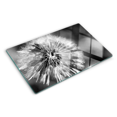 Tabla para cortar Dientes de león en blanco y negro