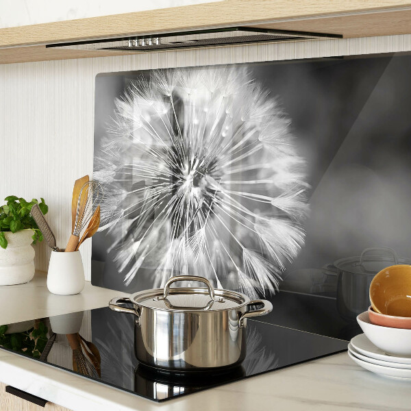 Tabla para cortar Dientes de león en blanco y negro