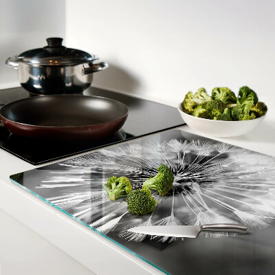 Szklana deska kuchenna Dmuchawce w czerni i bieli