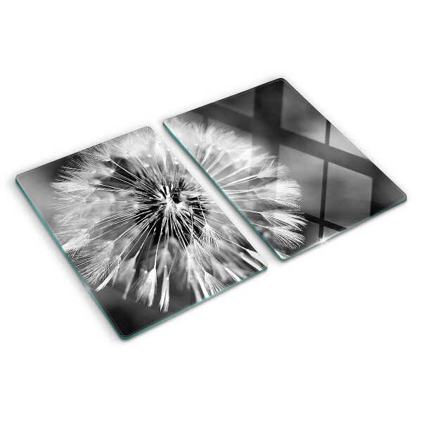 Szklana deska kuchenna Dmuchawce w czerni i bieli