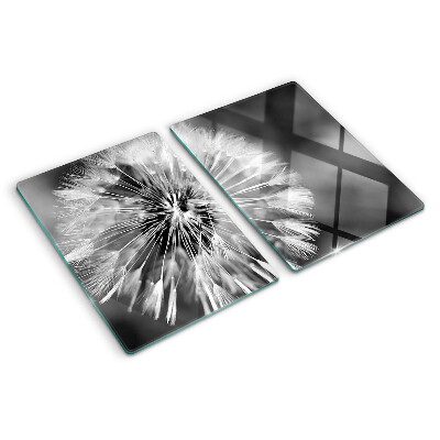 Tabla para cortar Dientes de león en blanco y negro