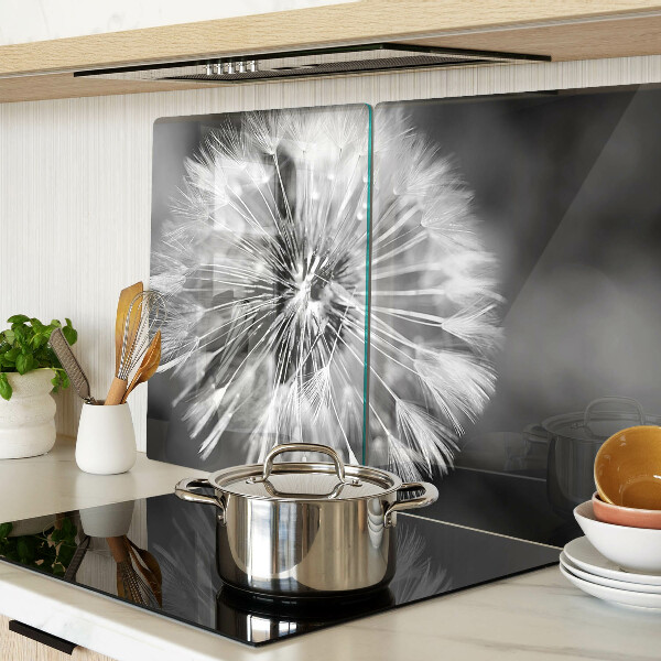 Tabla para cortar Dientes de león en blanco y negro