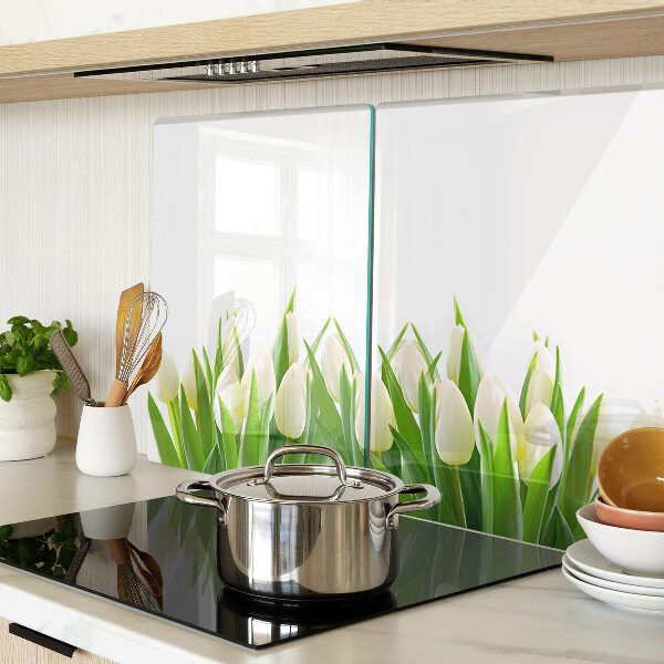 Deska kuchenna szklana Tulipany w zielonej trawie