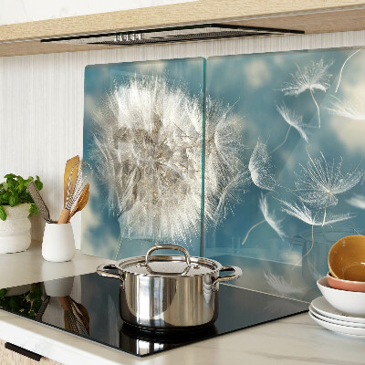 Szklana deska kuchenna Dmuchawce na tle nieba