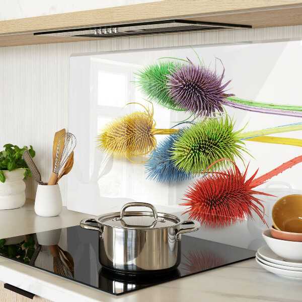 Tabla de cortar de cristal Flores coloridas y tridimensionales