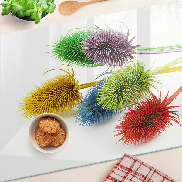 Tabla de cortar de cristal Flores coloridas y tridimensionales