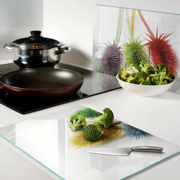 Deska kuchenna szklana Kolorowe, trójwymiarowe kwiaty