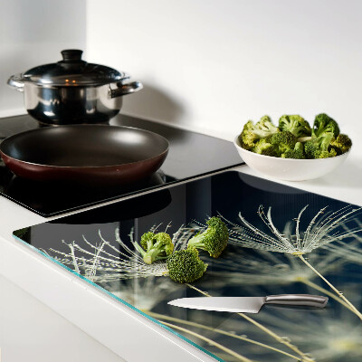 Deska kuchenna szklana Dmuchawce z kroplami wody