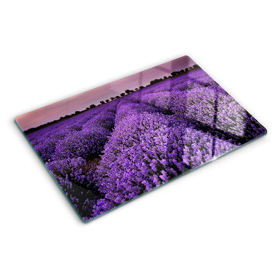 Tabla de cortar de cristal Un campo de lavanda en plena floración.