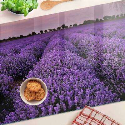Tabla de cortar de cristal Un campo de lavanda en plena floración.
